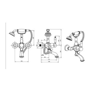 Смеситель для ванны Boheme Tradizionale Nero золото 253